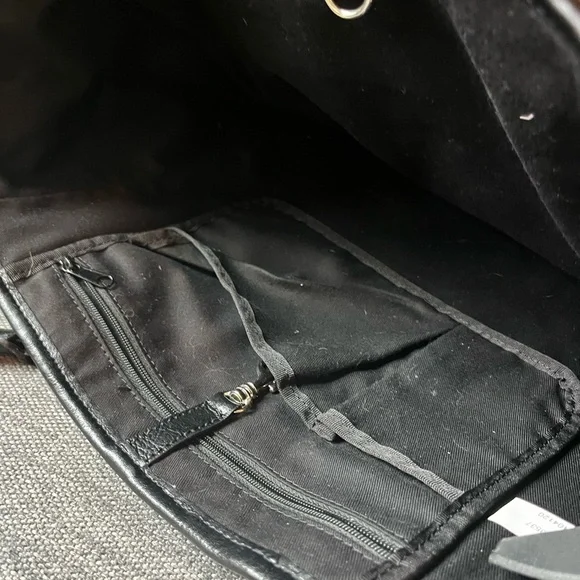 Banana Republic Black & White Plaid Wool Blend Tote Bag Y2K - Picture 5 of 5